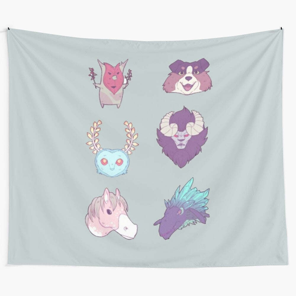 Breath of the Wild inspired tapestry featuring divine beasts and iconic elements from the Legend of Zelda video game