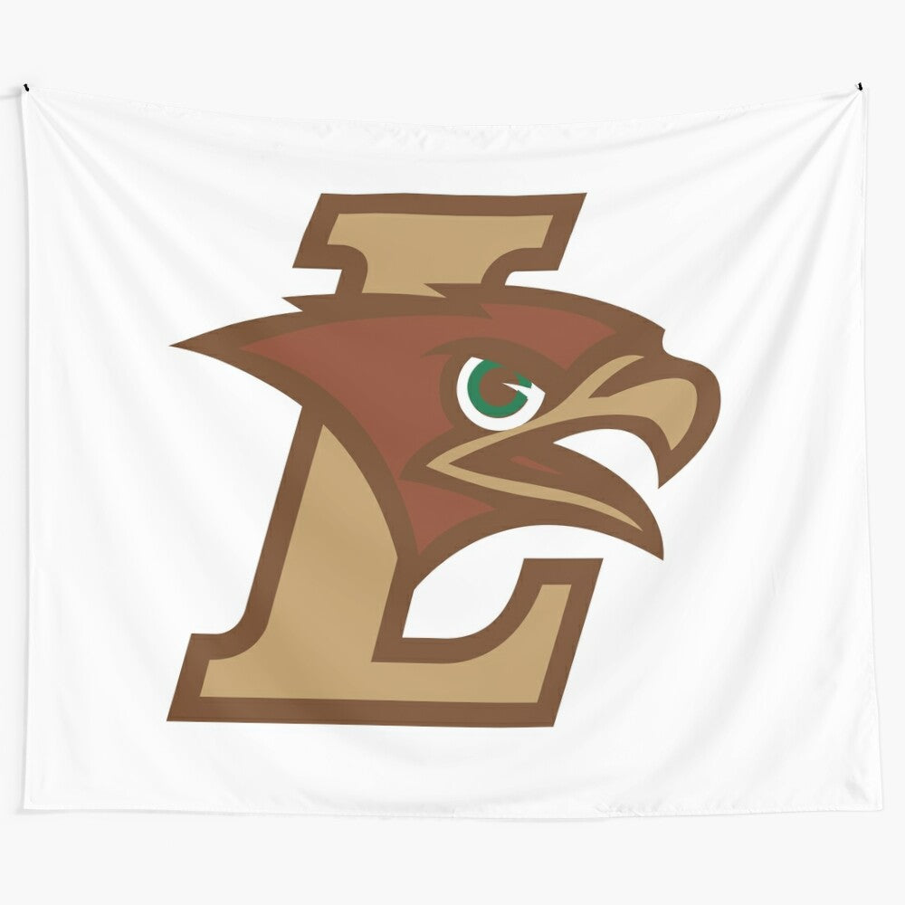 Lehigh Mountain Hawks-inspired tapestry featuring the university's team logo and colors