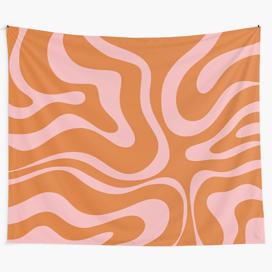 Colorful abstract pattern tapestry with retro 60s 70s vibes