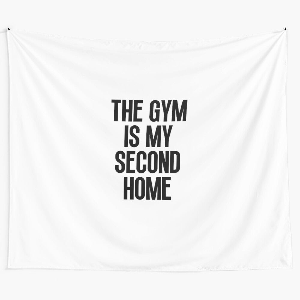 Motivational gym quotes tapestry with inspirational fitness and workout design