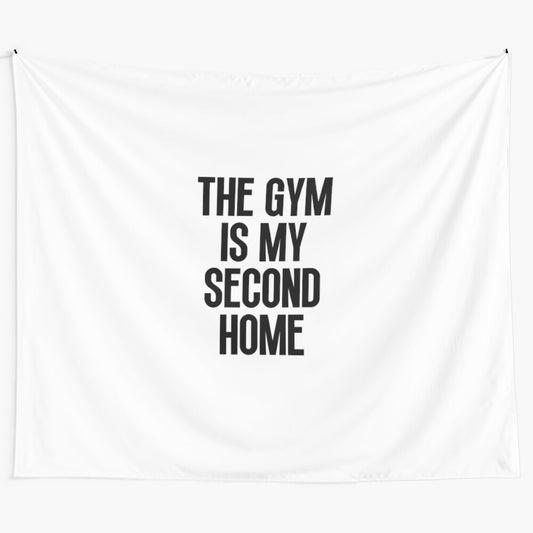 Motivational gym quotes tapestry with inspirational fitness and workout design