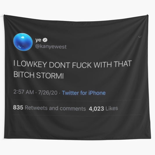 Twitter Tapestry featuring a humorous tweet about Stormi