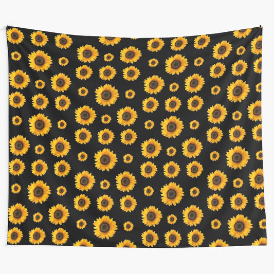 Sunflower pattern tapestry with a vibrant, nature-inspired design