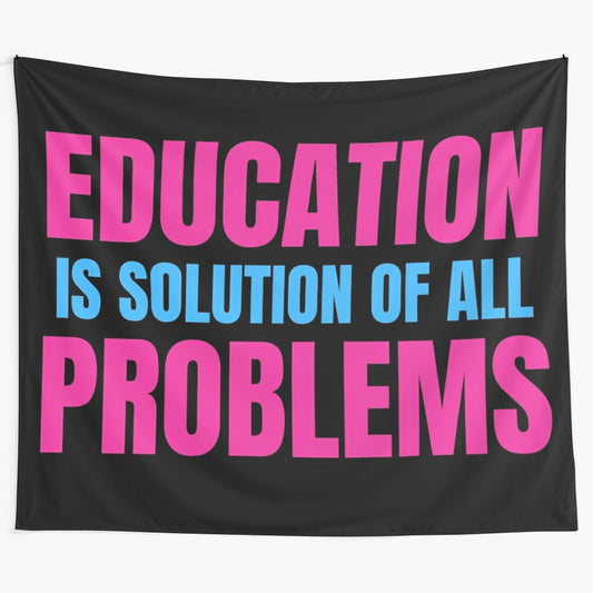 Tapestry featuring educational and inspirational quotes for personal growth