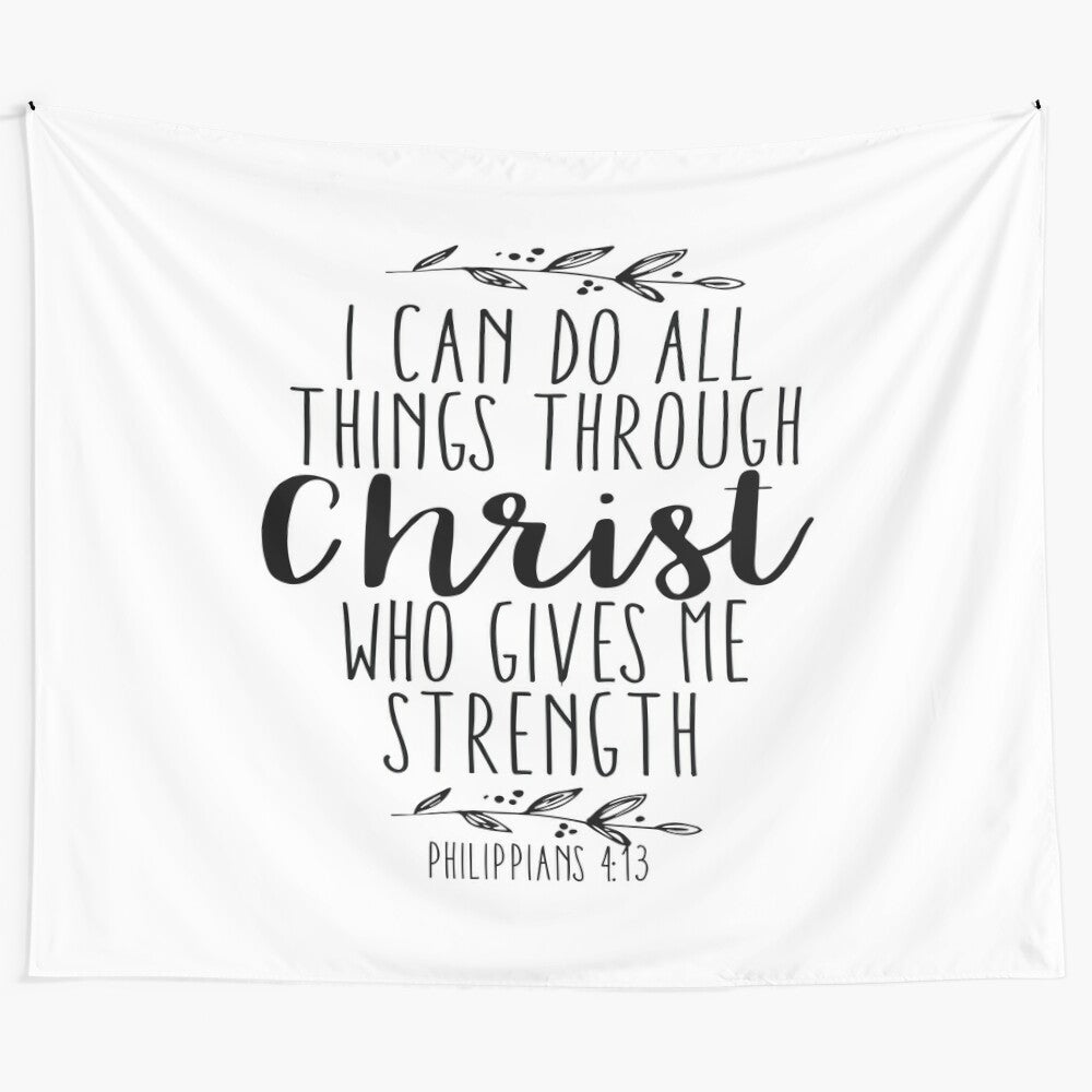 "I Can Do All Things Through Christ" Christian Wall Tapestry