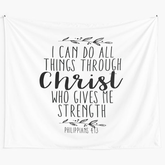 "I Can Do All Things Through Christ" Christian Wall Tapestry