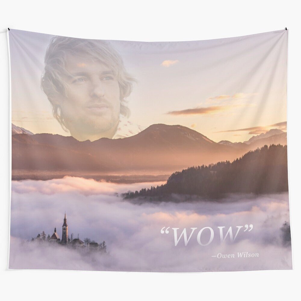 Owen Wilson Tapestry featuring inspirational quotes and memes