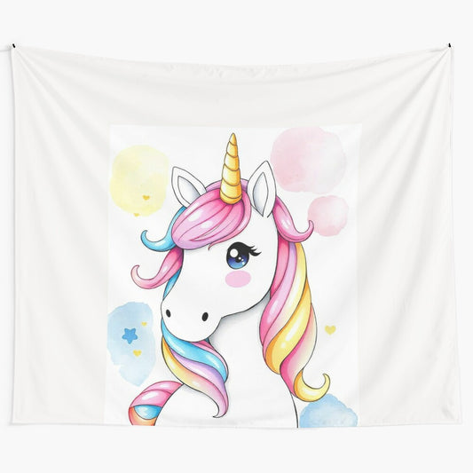 Colorful unicorn tapestry with magical design for home and dorm room decoration