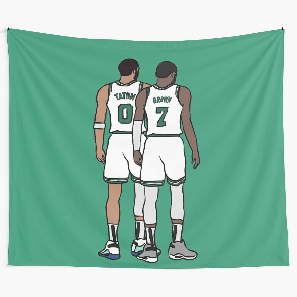 Jayson Tatum and Jaylen Brown Tapestry Wall Art