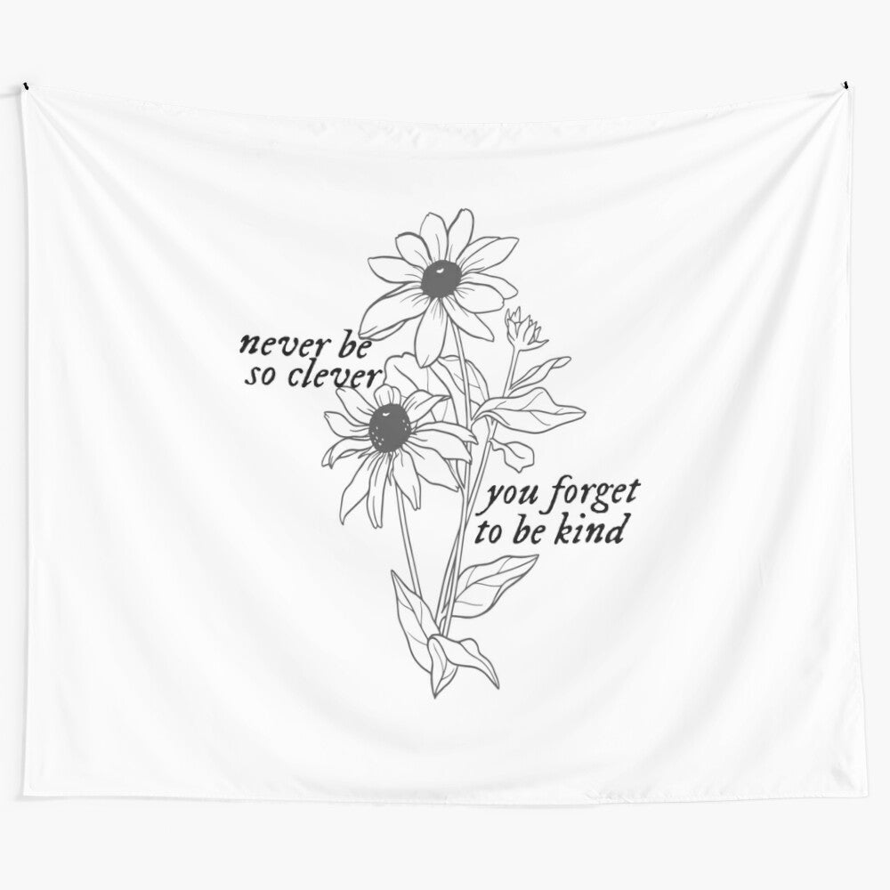 Marjorie inspired tapestry with floral design and inspirational lyric quote