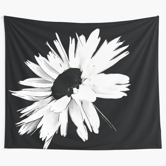 Daisy Love Black and White Tapestry Wall Hanging