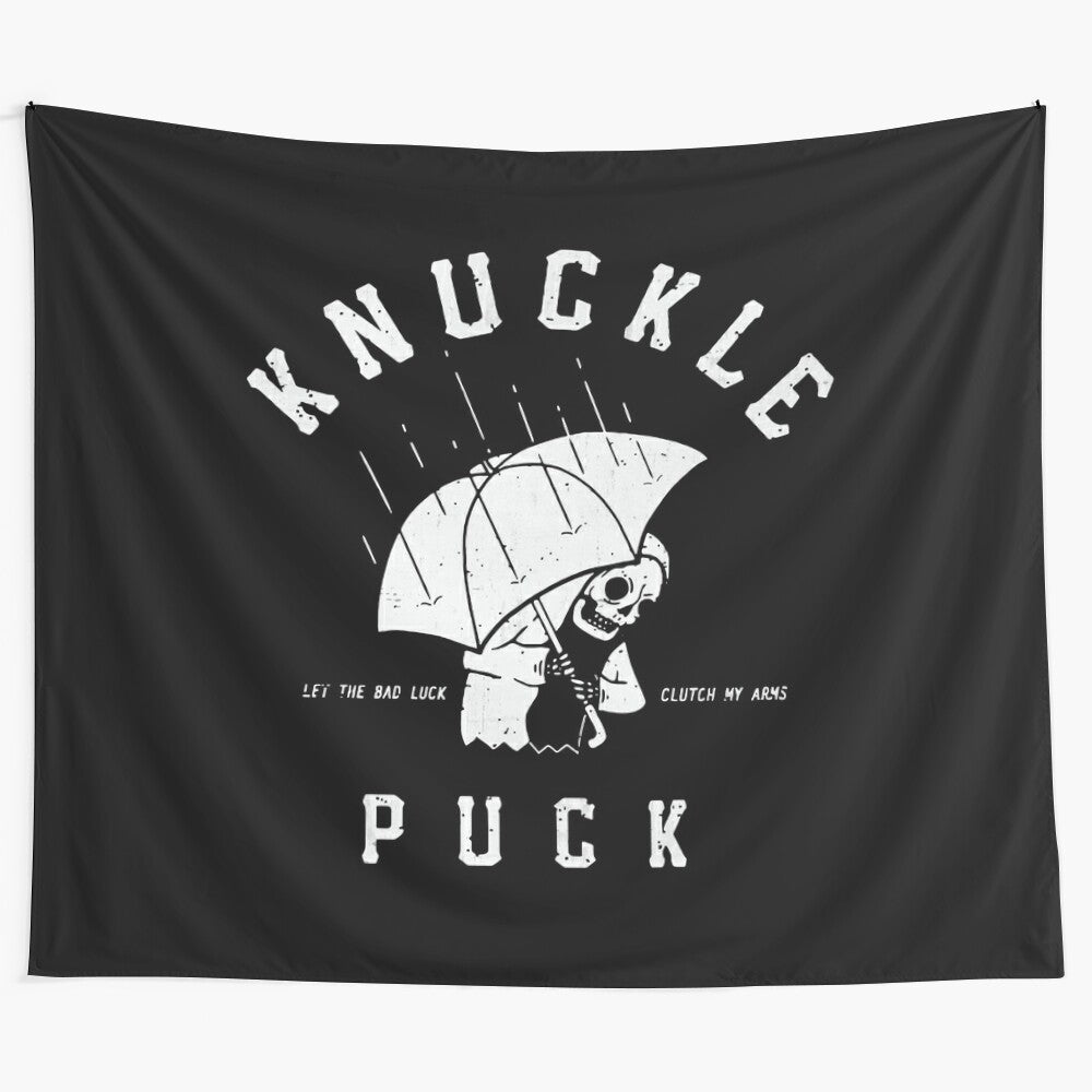 Knuckle Puck inspired tapestry featuring the band's name and music genre