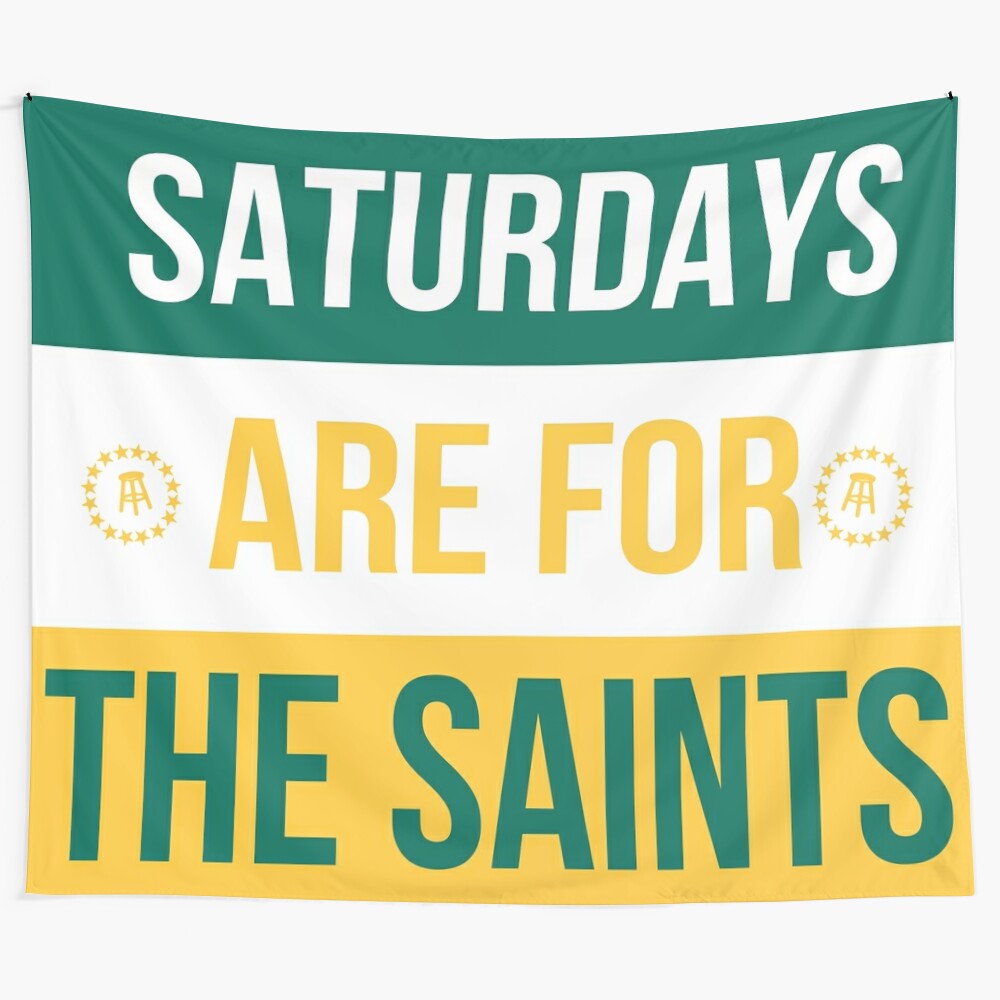 Siena Saints college basketball fan tapestry featuring the "Saturdays are for the Saints" design