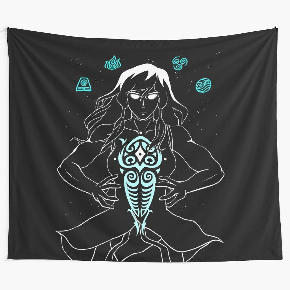 Cosmic Korra and Raava Tapestry Featuring the Avatar and Waterbender