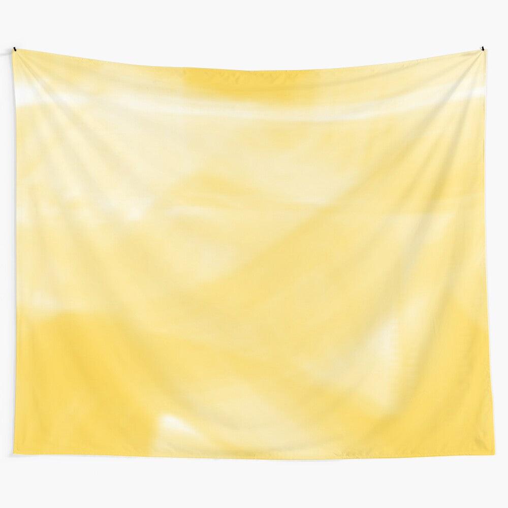 Yellow abstract tapestry with minimalist design for wall art