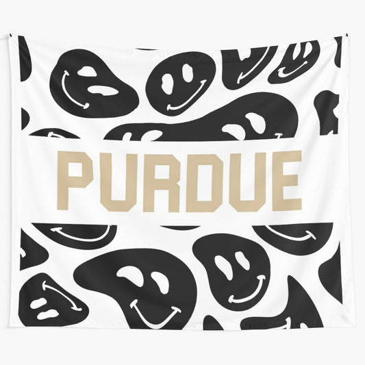 Purdue-inspired tapestry with a star and bandana design