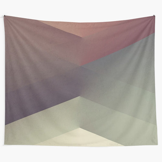 Colorful abstract geometric tapestry featuring retro-inspired pastel tones and textures