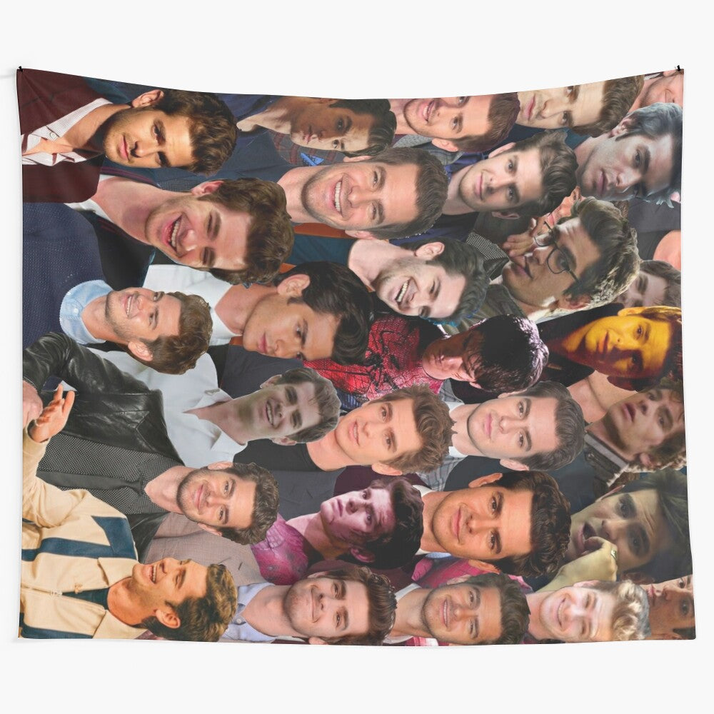 Andrew Garfield photo collage tapestry featuring the popular actor