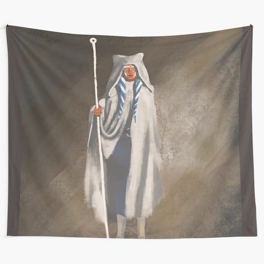 "Ahsoka Tano fan art tapestry depicting characters from Star Wars"