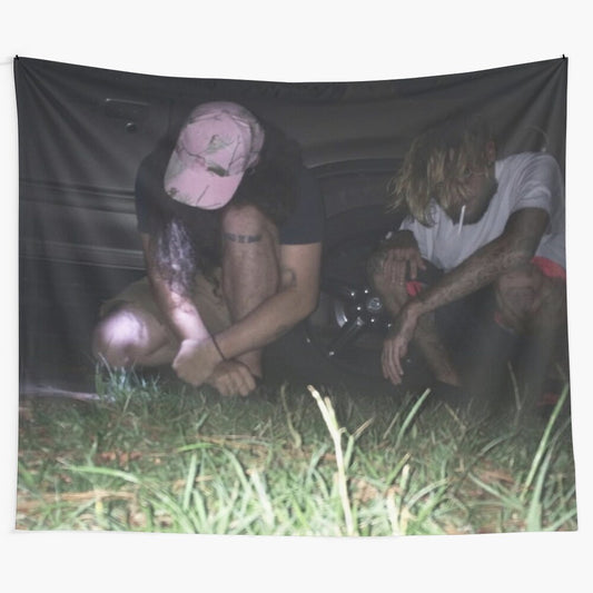 Uicideboy-inspired tapestry with edgy, suicide-themed design