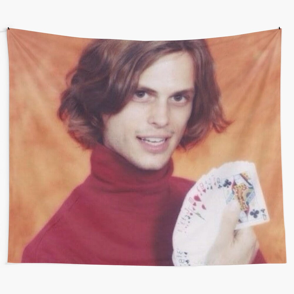 Matthew Gray Gubler inspired tapestry wall hanging featuring Spencer Reid from Criminal Minds