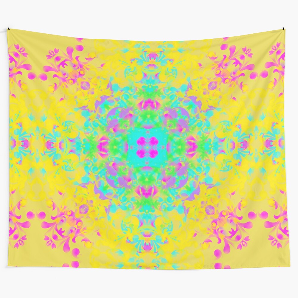 Colorful mandala pattern tapestry wall hanging