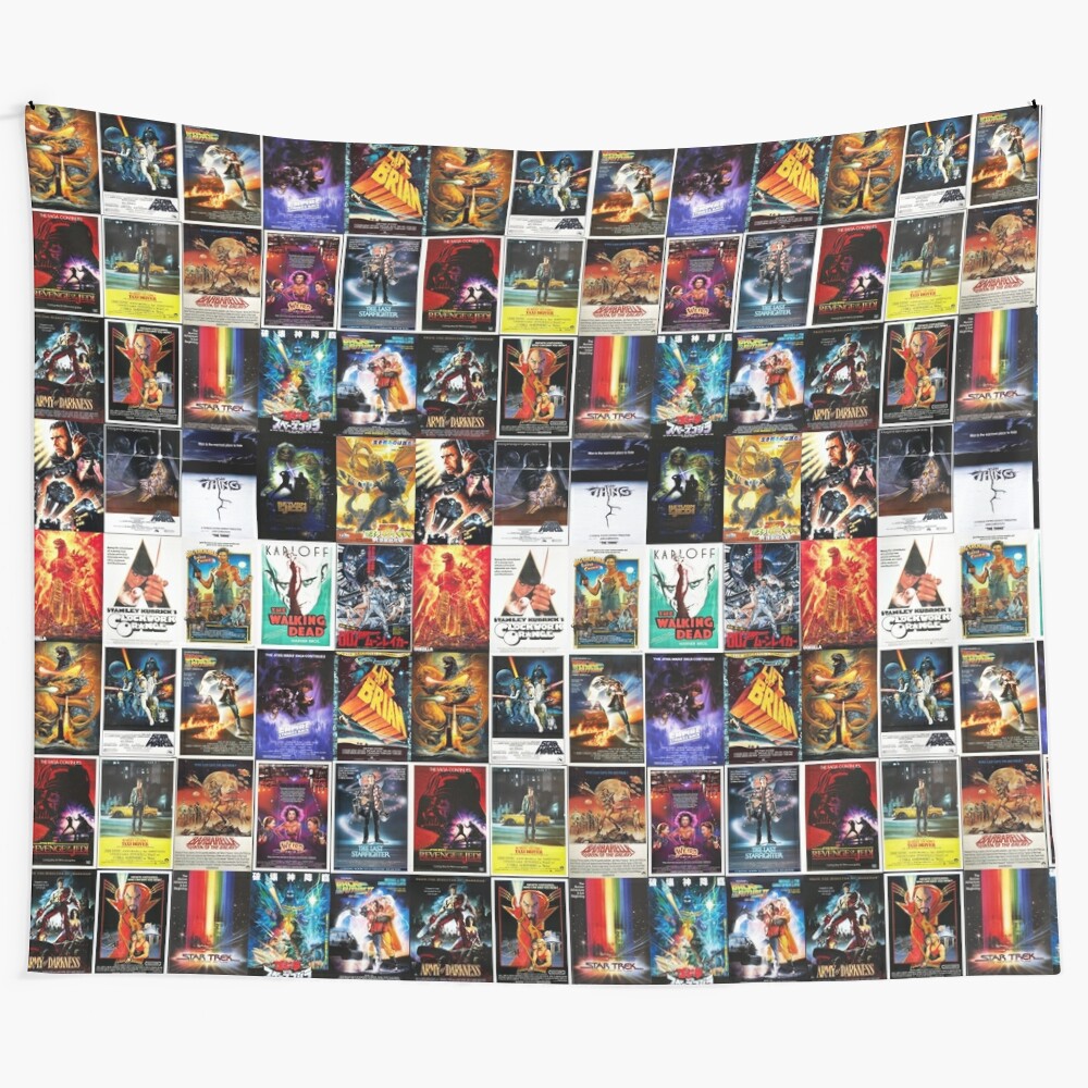 Iconic movie poster collage tapestry featuring popular and evergreen films