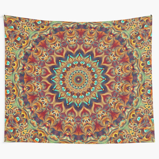 Flower of Life Mandala Tapestry in Red Clay