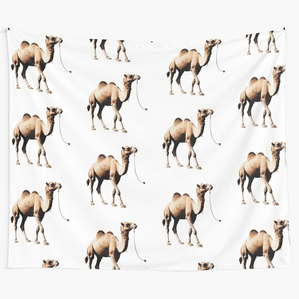 Vintage-style camel tapestry wall art