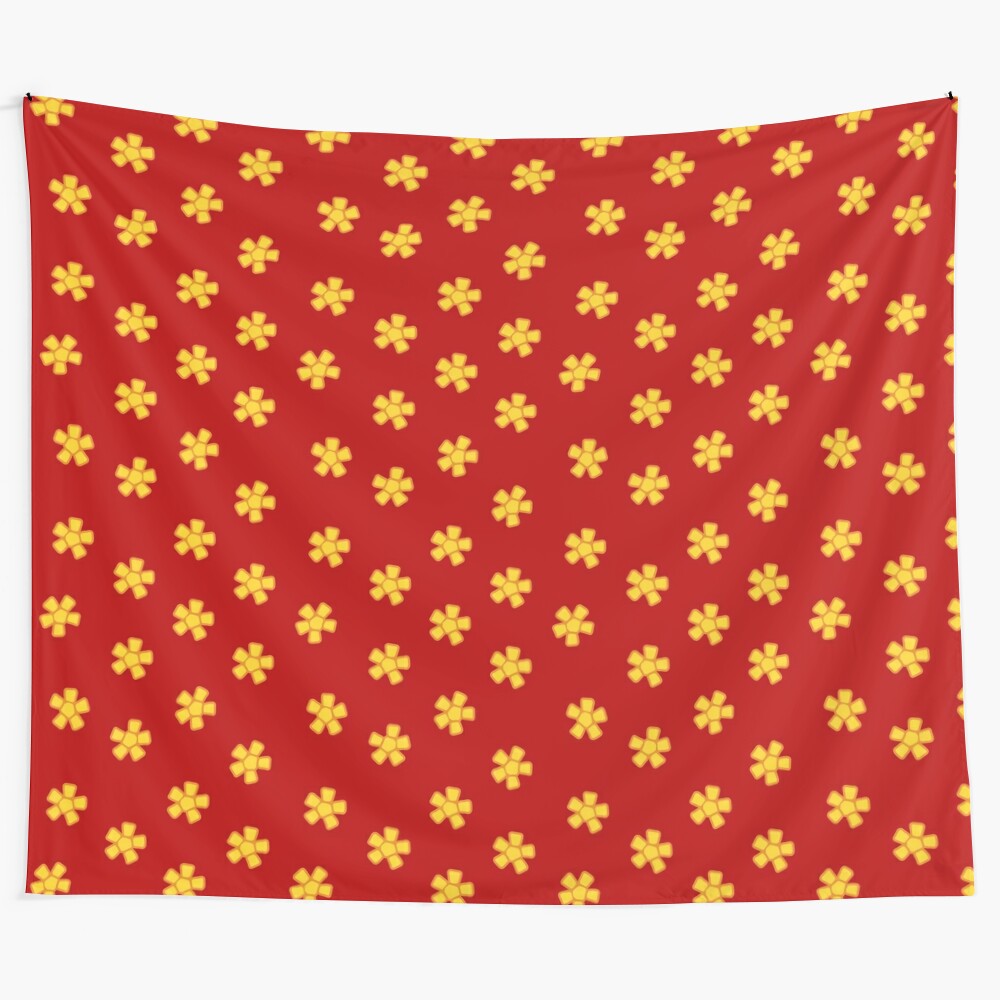 Vibrant tapestry featuring a landscape with a warm, golden sun and red earth, inspired by the world of the Ty the Tasmanian Tiger video game.