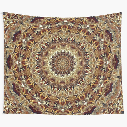 Flower of Life Mandala Tapestry featuring sacred geometry and vibrant colors