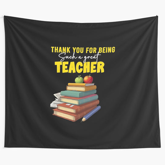 Tapestry with positive affirmation "Thank you for being such a great teacher" and floral design