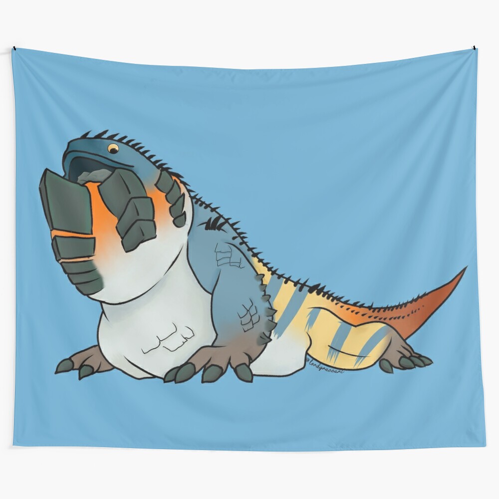 Dodogama fan art tapestry featuring the cute, spiked monster from the Monster Hunter video game series