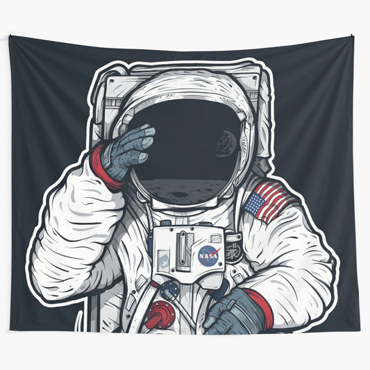 Astronaut illustration depicting the Apollo lunar mission