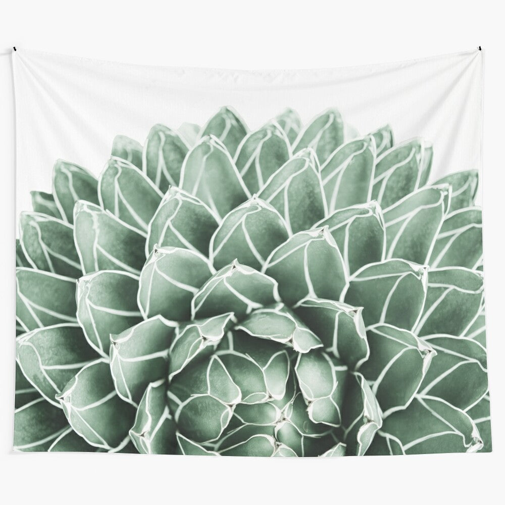 Vibrant succulent and botanical tapestry design