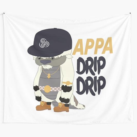 Colorful tapestry featuring the character Appa from the popular anime series Avatar: The Last Airbender