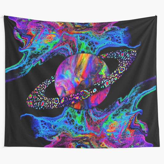 Cosmic Trippy Tapestry - Vibrant Psychedelic Space Art Wall Hanging