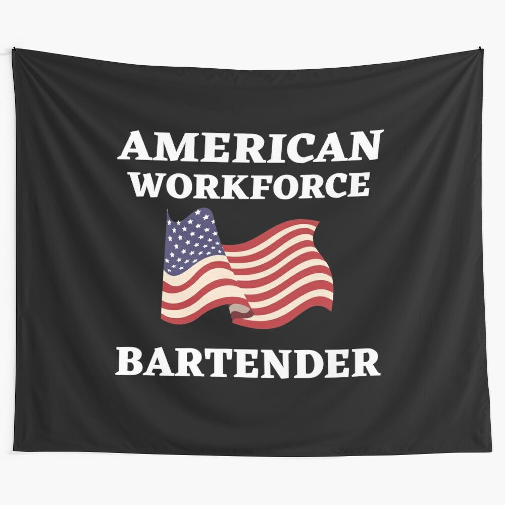 Bartender wearing patriotic American flag uniform