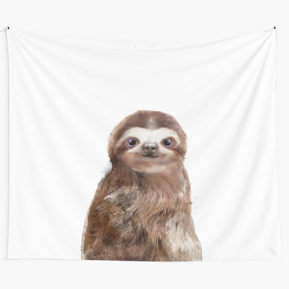 Cozy little sloth tapestry for a nursery or kids room