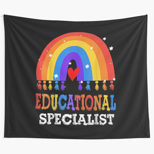 Retro-inspired tapestry design featuring educational specialist team for back to school appreciation week