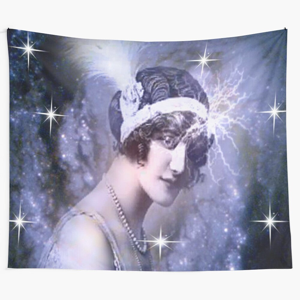 Celestial Dream Tapestry featuring a vibrant, abstract space and galaxy design