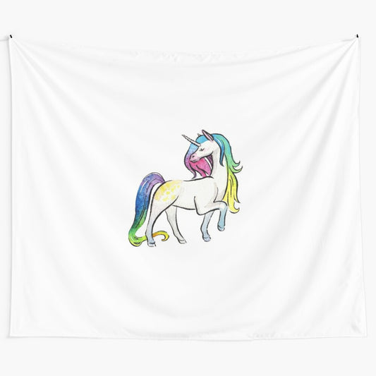 Vibrant unicorn tapestry with intricate design, perfect for adding a touch of magic to any room