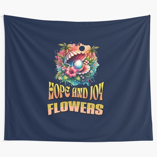 Motivational tapestry with floral design and positive affirmation