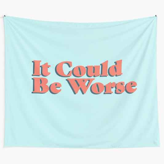 Motivational blue and light blue tapestry with inspirational quote