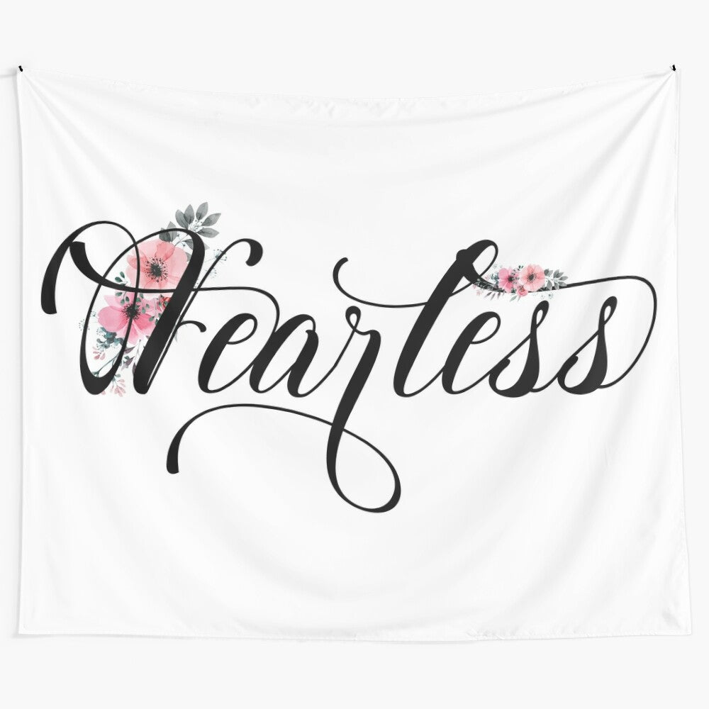 Fearless floral lettering design on a women's t-shirt or top