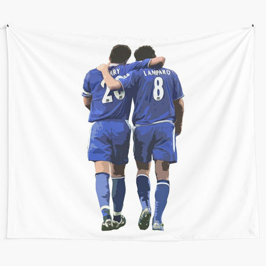 Tapestry artwork featuring Chelsea FC legends John Terry and Frank Lampard