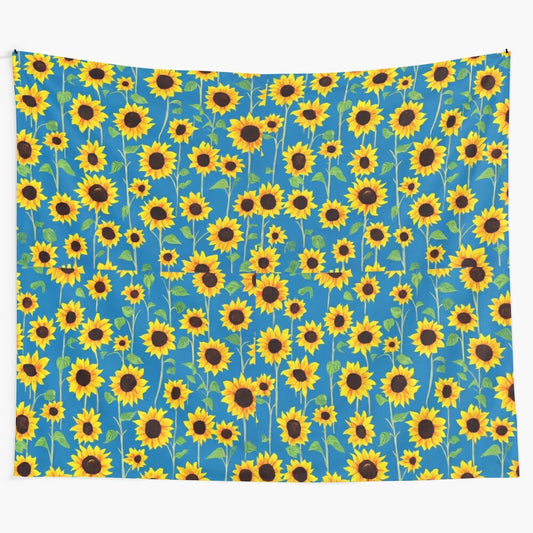 Sunflower tapestry wall hanging featuring a beautiful sunflower pattern