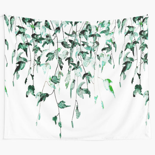 Handpainted watercolor ivy wall tapestry