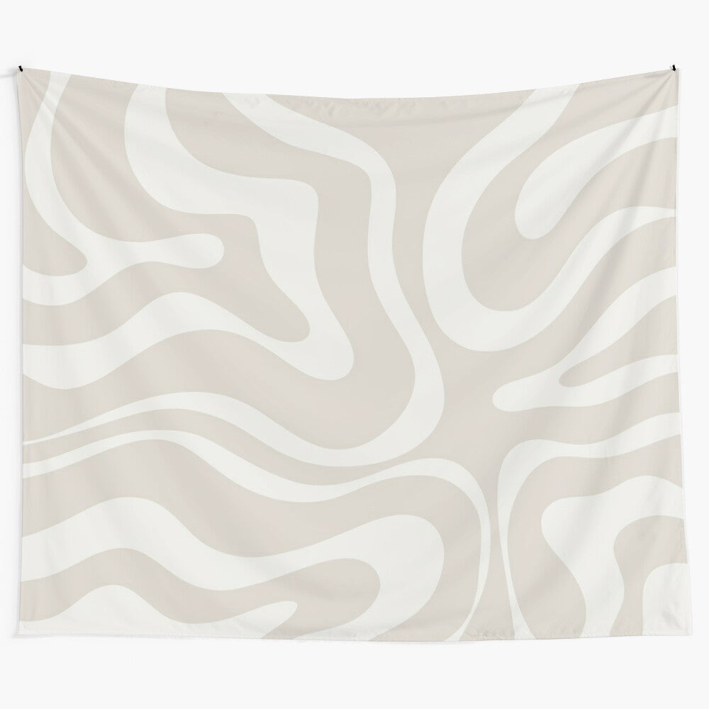 Mesmerizing modern abstract tapestry in neutral beige and cream colors