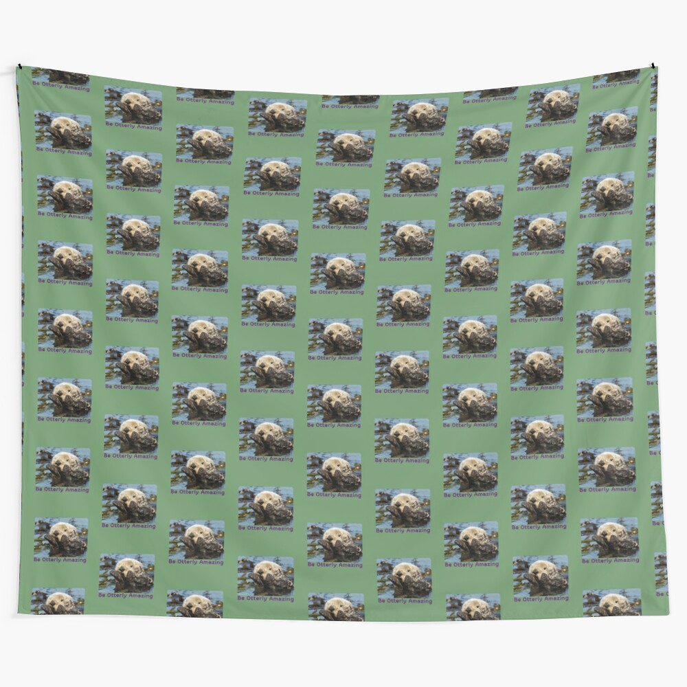 Motivational tapestry with a cute sea otter design, inspiring positive and supportive message